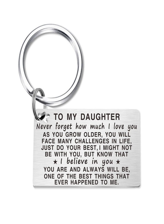 TANWIH Gifts for Daughter - Metal Engraved Daughter Keychain - Daughters Birthday Graduation Keychain Gifts from Mom Dad - Image 1